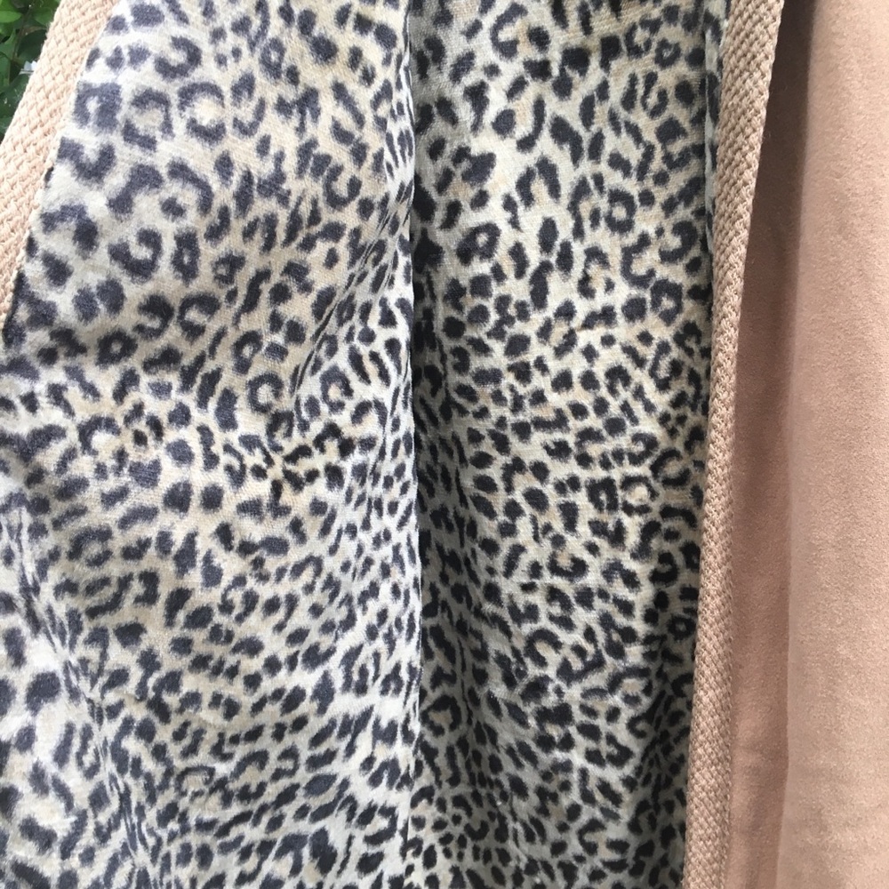 Tan Leopard Safari Winter Wool Vintage Coat Jacket - Picture 3 of 6